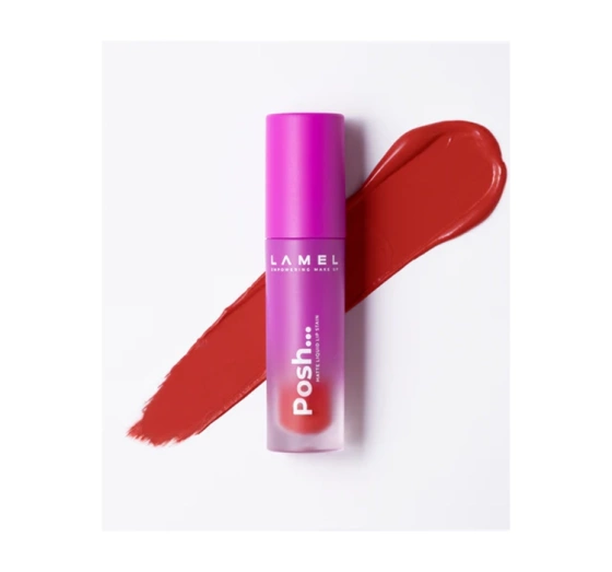 LAMEL COSMETICS POSH MATTE LIQUID LIP STAIN 406 RUBY RED 4ML