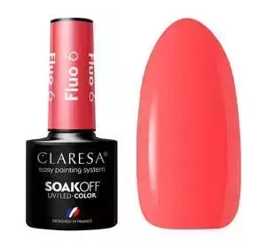 CLARESA SOAK OFF HYBRID NAIL POLISH FLUO 6 5ML
