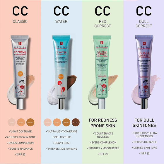 Click on photo to zoom it Erborian CC Red Correct SPF25 Illuminating CC Cream with Green Pigment 15ml