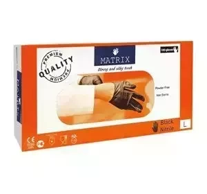 NITRILE GLOVES SIZE L 100 PIECES BLACK