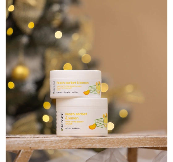 NACOMI PEACH SORBET & LEMON GIFT SET BODY BUTTER + BODY SCRUB