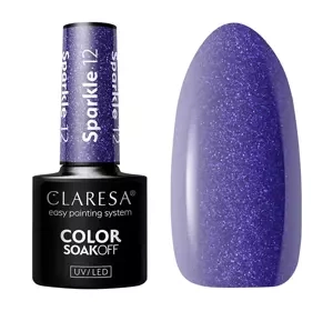 CLARESA SOAK OFF HYBRID NAIL POLISH SPARKLE 12 5G