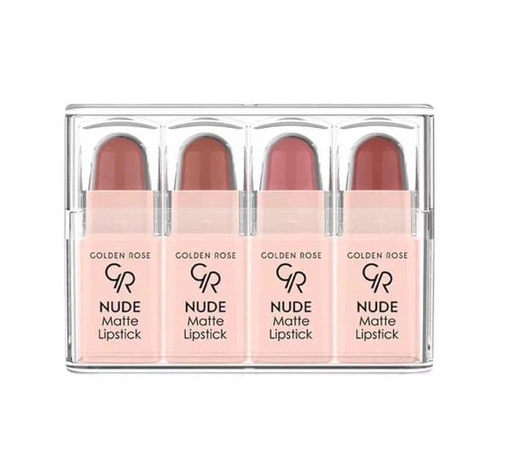 GOLDEN ROSE SET OF 4 MATTE MINI LIPSTICKS NUDE LOOK MIX 4G