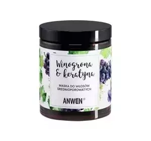 ANWEN GRAPE KERATIN HAIR MASK FOR MEDIUM POROSITY HAIR 180ML