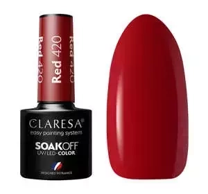 CLARESA SOAK OFF  HYBRID NAIL POLISH RED 420 5ML