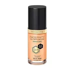 MAX FACTOR FACEFINITY ALL DAY FLAWLESS 3IN1 VEGAN FOUNDATION W70 WARM SAND 30ML