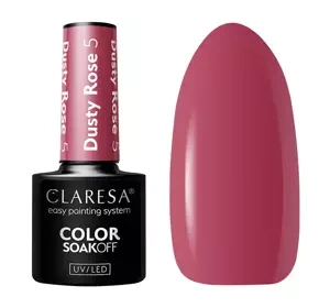 CLARESA SOAK OFF HYBRID NAIL POLISH DUSTY ROSE 5 5G