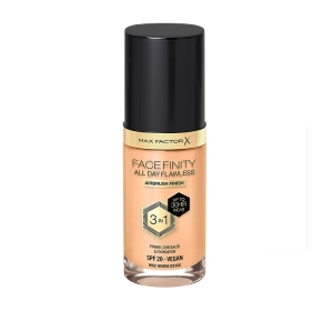 MAX FACTOR FACEFINITY ALL DAY FLAWLESS 3IN1 VEGAN FOUNDATION W62 WARM BEIGE 30ML 