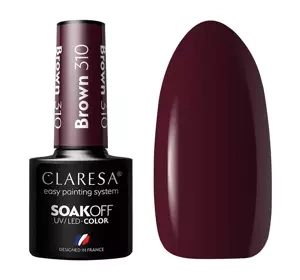 CLARESA SOAK OFF HYBRID NAIL POLISH BROWN 310 5G