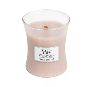 WOODWICK MEDIUM JAR CANDLE SCENTED CANDLE VANILLA & SEA SALT 275G