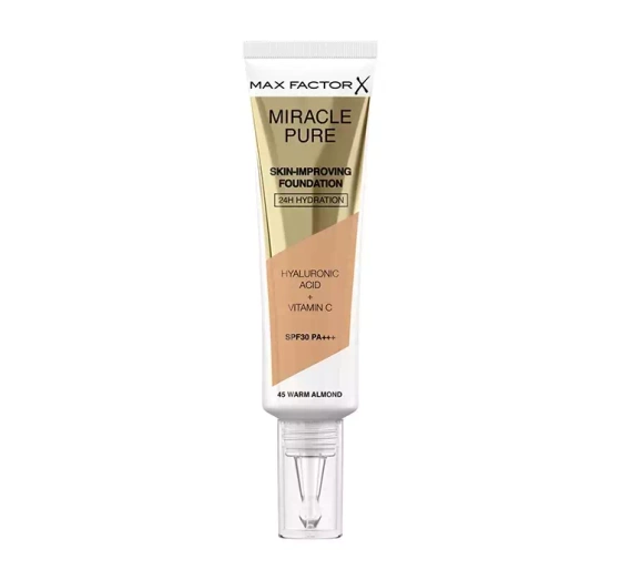 MAX FACTOR MIRACLE PURE SKIN-IMPROVING FOUNDATION 45 WARM ALMOND 30ML