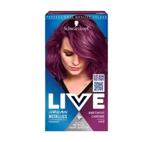 SCHWARZKOPF LIVE INTENSE COLOUR URBAN METALLICS PERMANENT HAIR COLOUR U69 AMETHYST CHROME