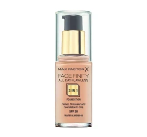 MAX FACTOR FACEFINITY 3IN1 FOUNDATION 45 WARM ALMOND 30ML