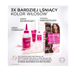 LOREAL CASTING CREME GLOSS SEMI PERMANENT HAIR DYE 525 CHOCOLATE MOUSSE