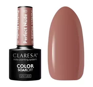 CLARESA SOAK OFF HYBRID NAIL POLISH PERFECT NUDE 8