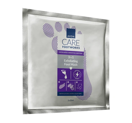 Click on photo to zoom it AVON FOOT WORKS EXFOLIATING SOCKS WITH GLYCOLIC ACID AND ALOE 40ML