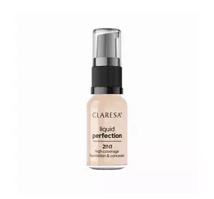 CLARESA LIQUID PERFECTION FACE FOUNDATION 2IN1 102 WARM MEDIUM 18G