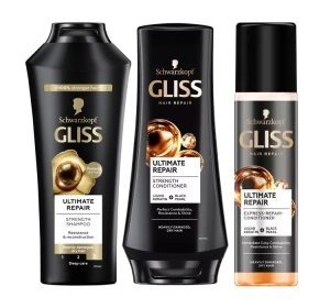 Gliss Ultimate Repair Hair Care Set Shampoo + Conditioners for Damaged Dry Hair