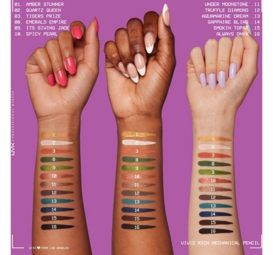 NYX PROFESSIONAL MAKEUP VIVID RICH AUTOMATIC EYE PENCIL 16 ALWAYS ONYX 0.28G
