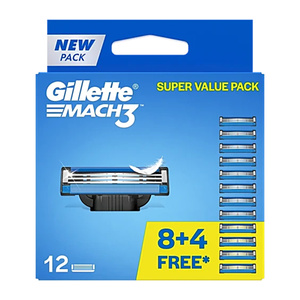 Gillette Mach3 Razor Blade Refills for Men Pack of 12