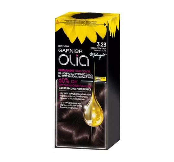 Click on photo to zoom it GARNIER OLIA PERMANENT HAIR COLOR NO AMMONIA 3.23 DARK CHOCOLATE