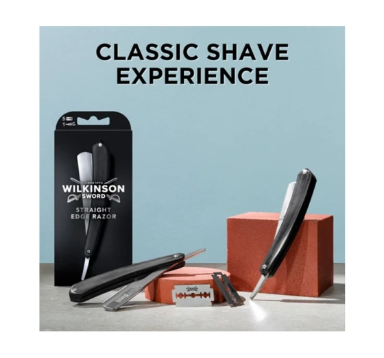 WILKINSON SWORD CLASSIC PREMIUM STRAIGHT RAZOR FOR MEN + 5 INTERCHANGEABLE BLADES