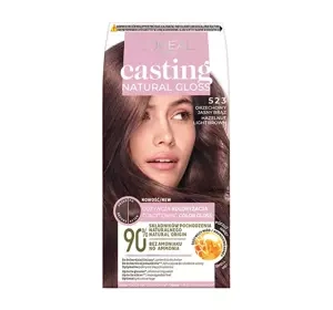 LOREAL CASTING NATURAL GLOSS SEMI-PERMANENT HAIR DYE  523 HAZELNUT LIGHT BROWN