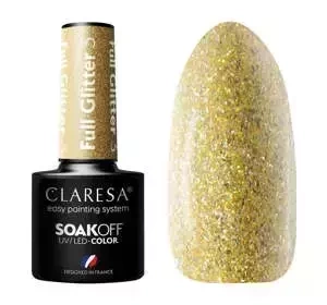 CLARESA SOAK OFF UV HYBRID NAIL POLISH FULL GLITTER 3 5ML