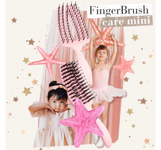 OLIVIA GARDEN FINGERBRUSH CARE MINI KIDS HAIR BRUSH PINK