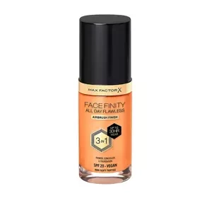 MAX FACTOR FACEFINITY ALL DAY FLAWLESS 3IN1 VEGAN FOUNDATION N84 SOFT TOFFEE 30ML