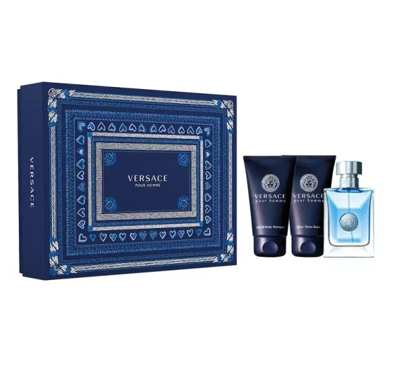 Click on photo to zoom it VERSACE POUR HOMME SET EAU DE TOILETTE SPRAY 50ML + SHAMPOO 50ML + AFTER SHAVE BALM 50ML