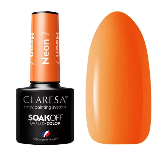 CLARESA SOAK OFF UV HYBRID NAIL POLISH NEON 7 5ML