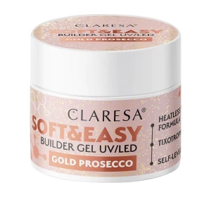 CLARESA SOFT & EASY BUILDER GEL UV/LED GOLD PROSECCO 90G