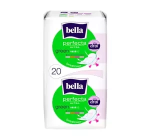 BELLA PERFECTA ULTRA GREEN FEMINE PADS WITH WINGS 20 PCS