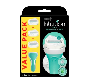 WILKINSON INTUITION RAZOR HANDLE + 3 BLADE REFILLS