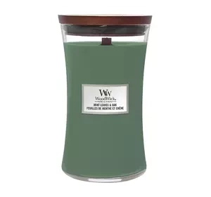 WOODWICK LARGE JAR CANDLE SCENTED CANDLE MINT LEAVES & OAK 610G