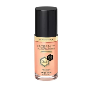 MAX FACTOR FACEFINITY ALL DAY FLAWLESS 3IN1 VEGAN FOUNDATION C64 ROSE GOLD 30ML 