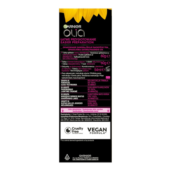 Garnier Olia permanent hair color no ammonia 8.43 Intense Golden Copper