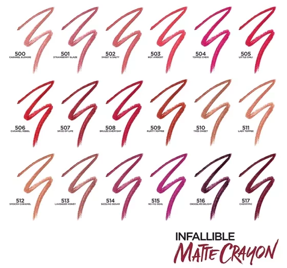 LOREAL MATTE LIP CRAYON LIPSTICK 505 LITTLE CHILI 1.3G
