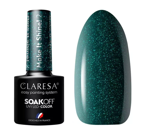 CLARESA SOAK OFF HYBRID NAIL POLISH MAKE IT SHINE 2 5ML
