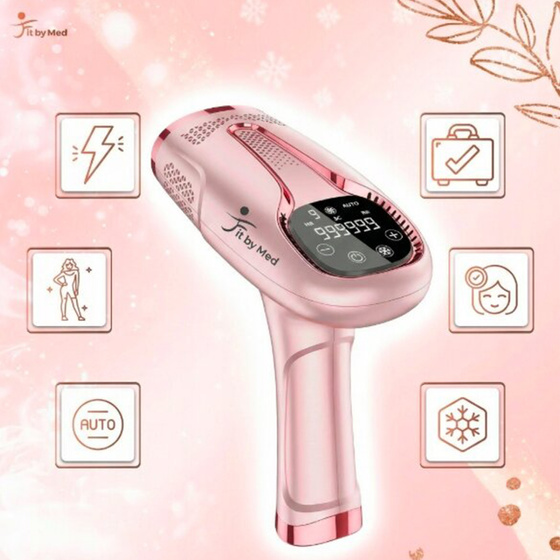 Click on photo to zoom it FitbyMed BHRL-04 IPL Hair Removal Device with Cooling Function, Rose Gold