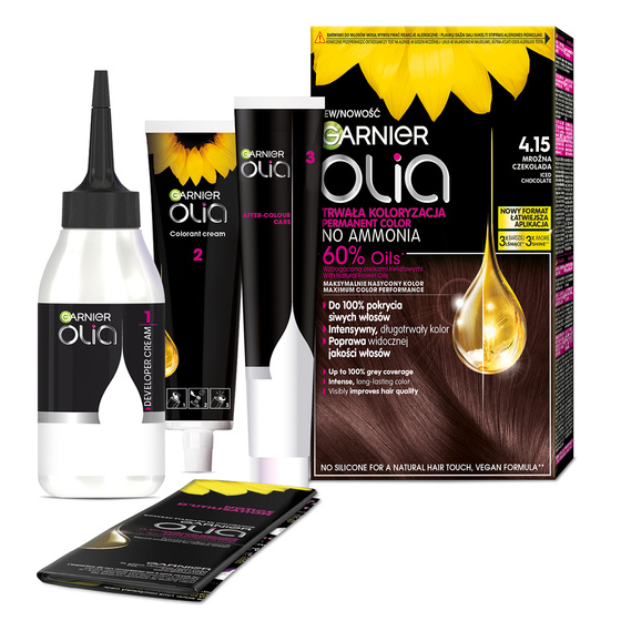 GARNIER OLIA PERMANENT HAIR COLOR NO AMMONIA 4.15 FROZEN CHOCOLATE