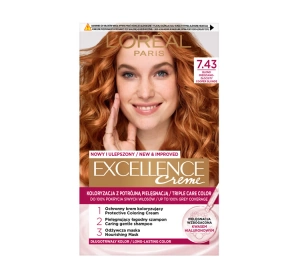 LOREAL EXCELLENCE CREME HAIR COLOUR 7.43 COPPER BLONDE