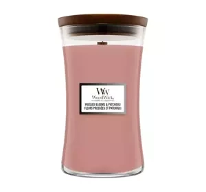 WOODWICK LARGE JAR CANDLE SCENTED CANDLE PRESSED BLOOMS & PATCHOULI 610G