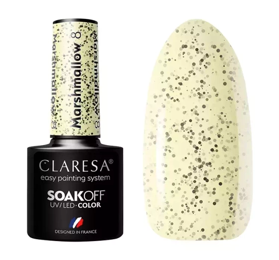 CLARESA SOAK OFF HYBRID NAIL POLISH MARSHMALLOW 8 5ML