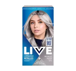 SCHWARZKOPF LIVE INTENSE COLOUR URBAN METALLICS PERMANENT HAIR COLOUR U71 METALLIC SILVER