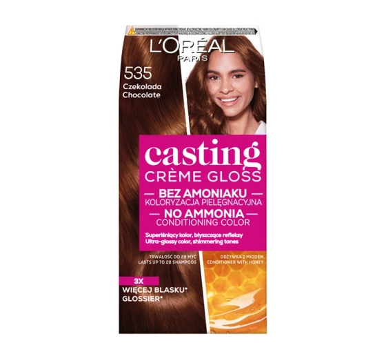 LOREAL CASTING CREME GLOSS SEMI PERMANENT HAIR DYE 535 CHOCOLATE FONDANT