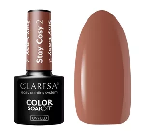 CLARESA SOAK OFF HYBRID NAIL POLISH STAY COSY 2 5ML