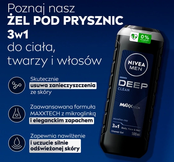 Click on photo to zoom it NIVEA MEN DEEP SHOWER GEL WITH CARBON 500ML