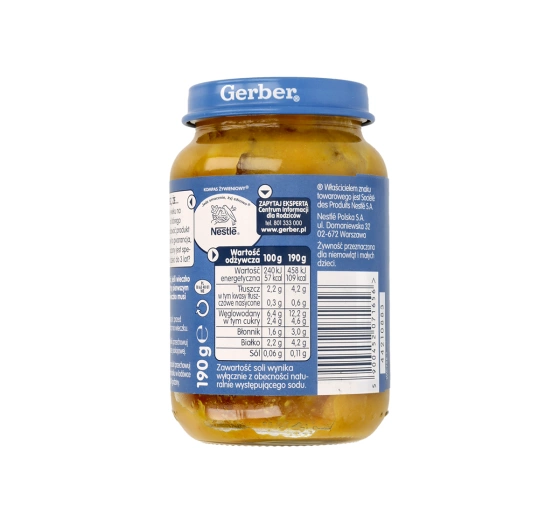 Gerber dinner after 8 months Tomato soup with rice and turkey 190g